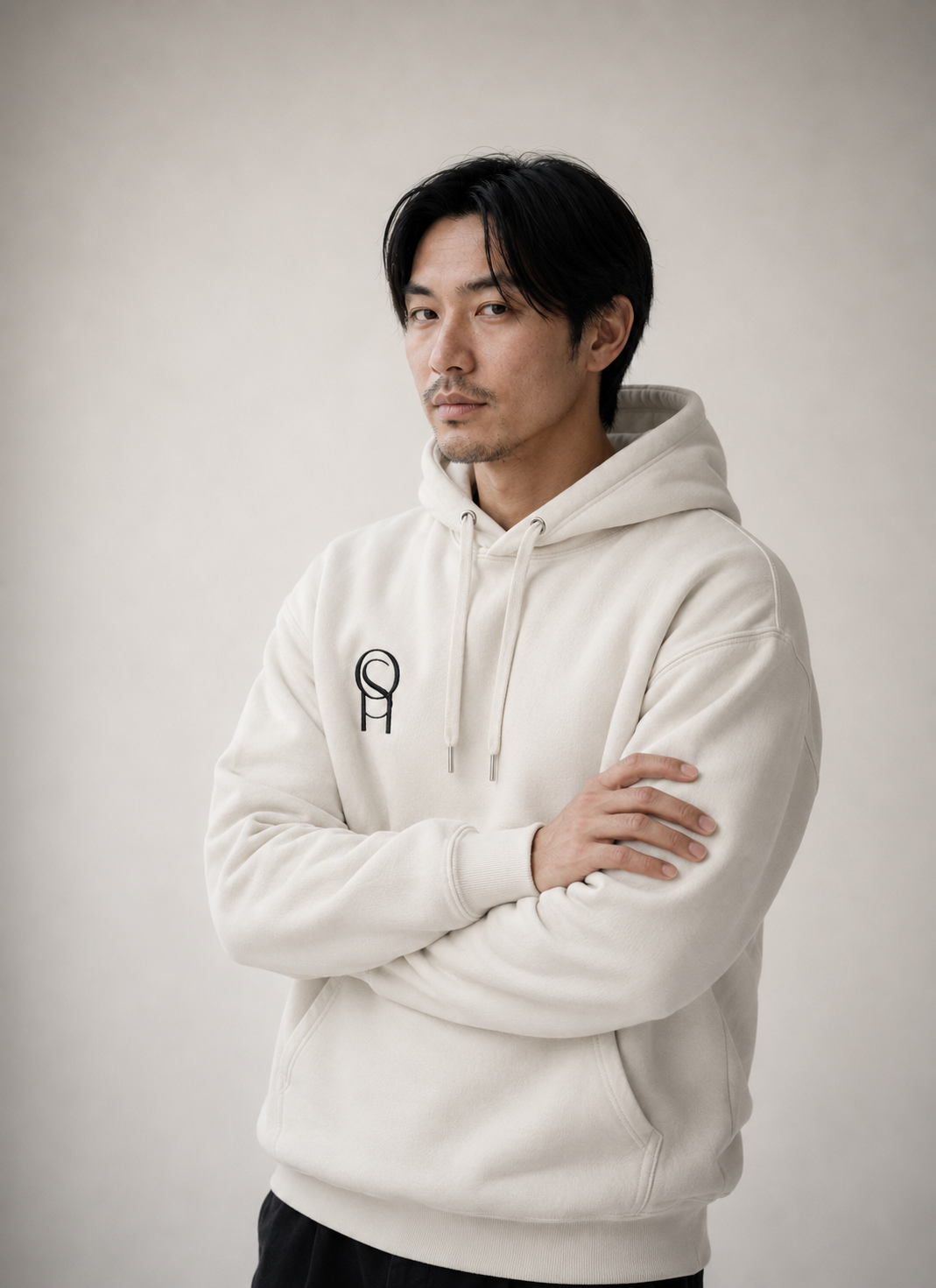 Heavyweight cross-grain hoodie