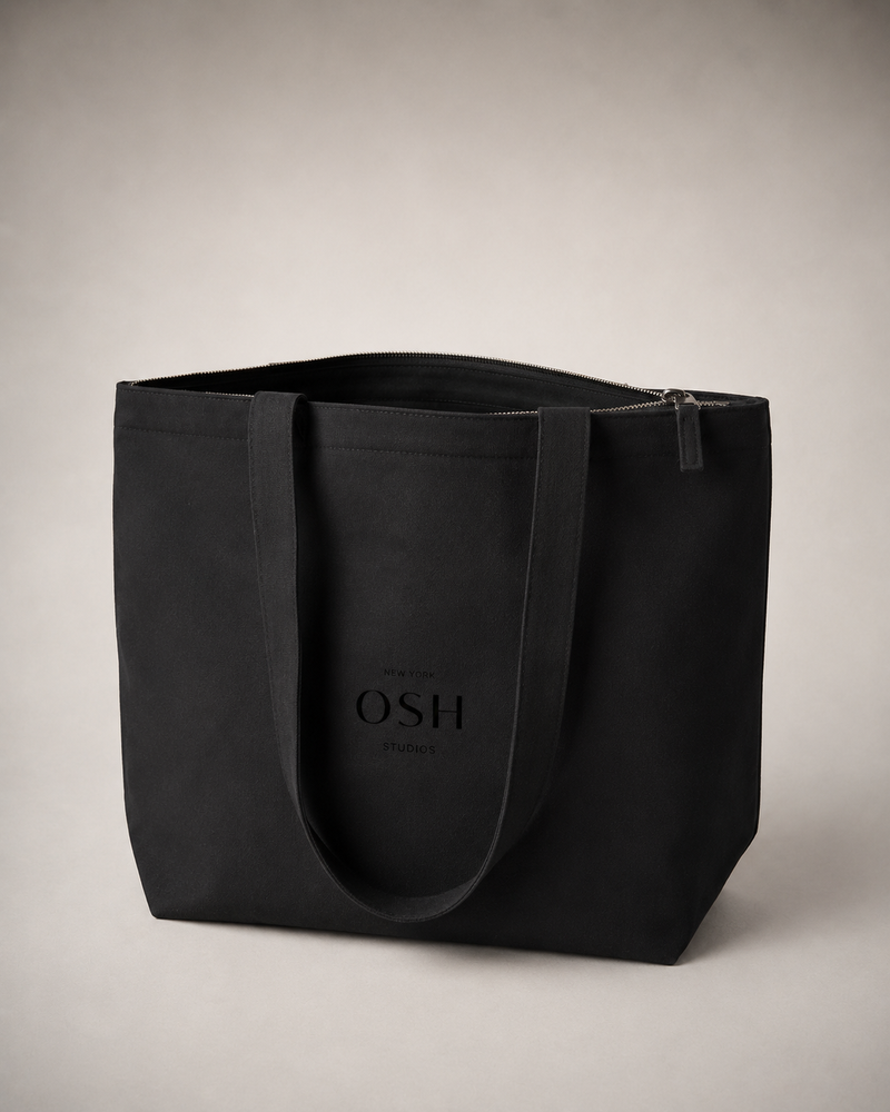 Zippered canvas tote