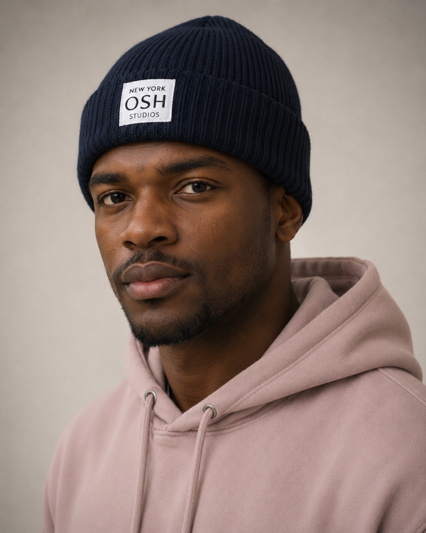 Chunky rib-knit beanie