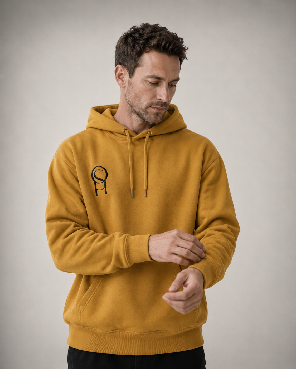 Heavyweight cross-grain hoodie