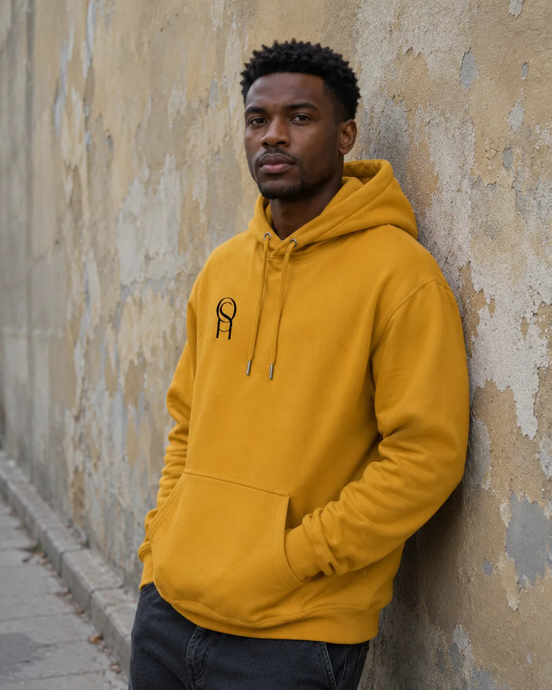Heavyweight cross-grain hoodie — worn
