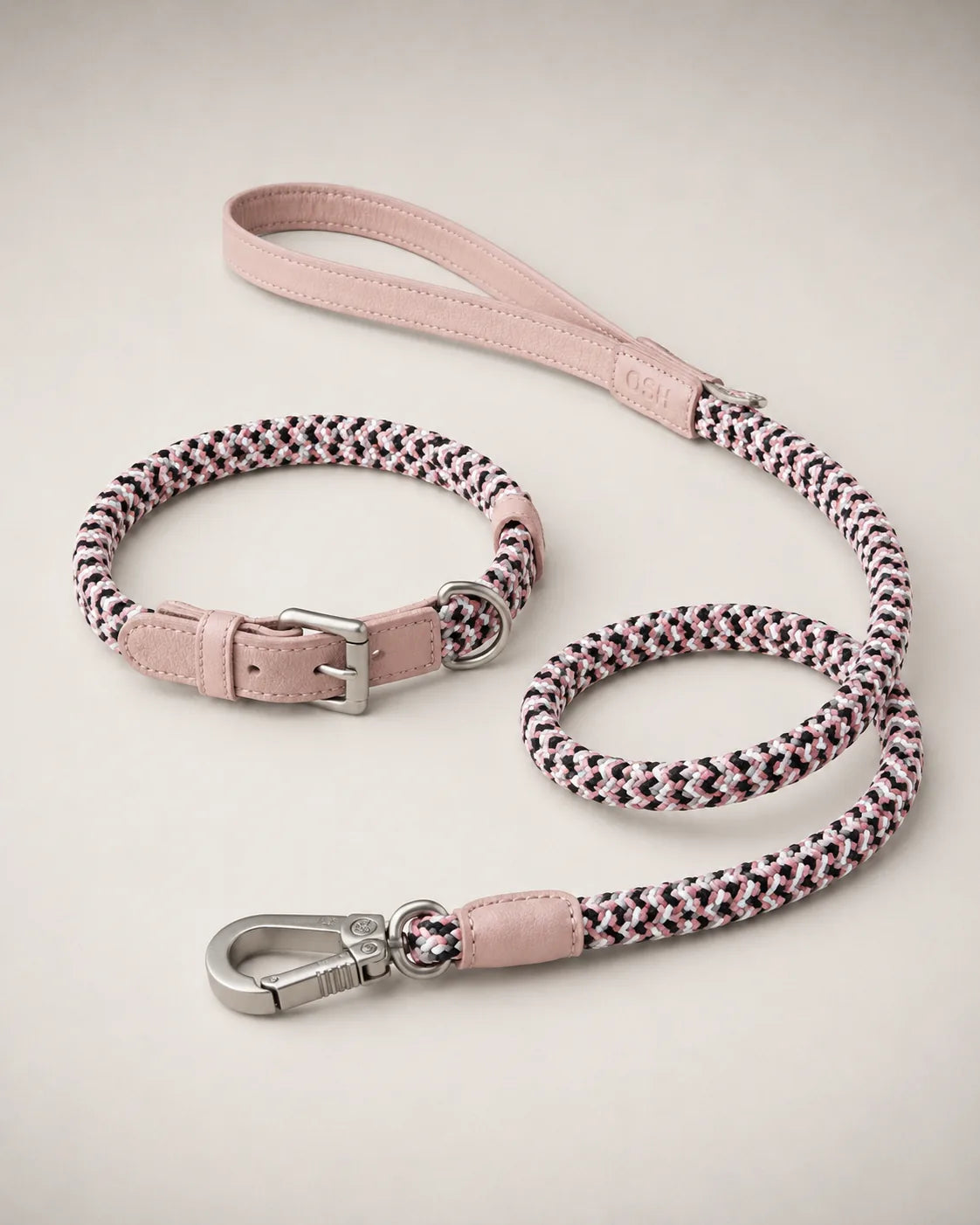 Braided dog collar & leash — Chloe