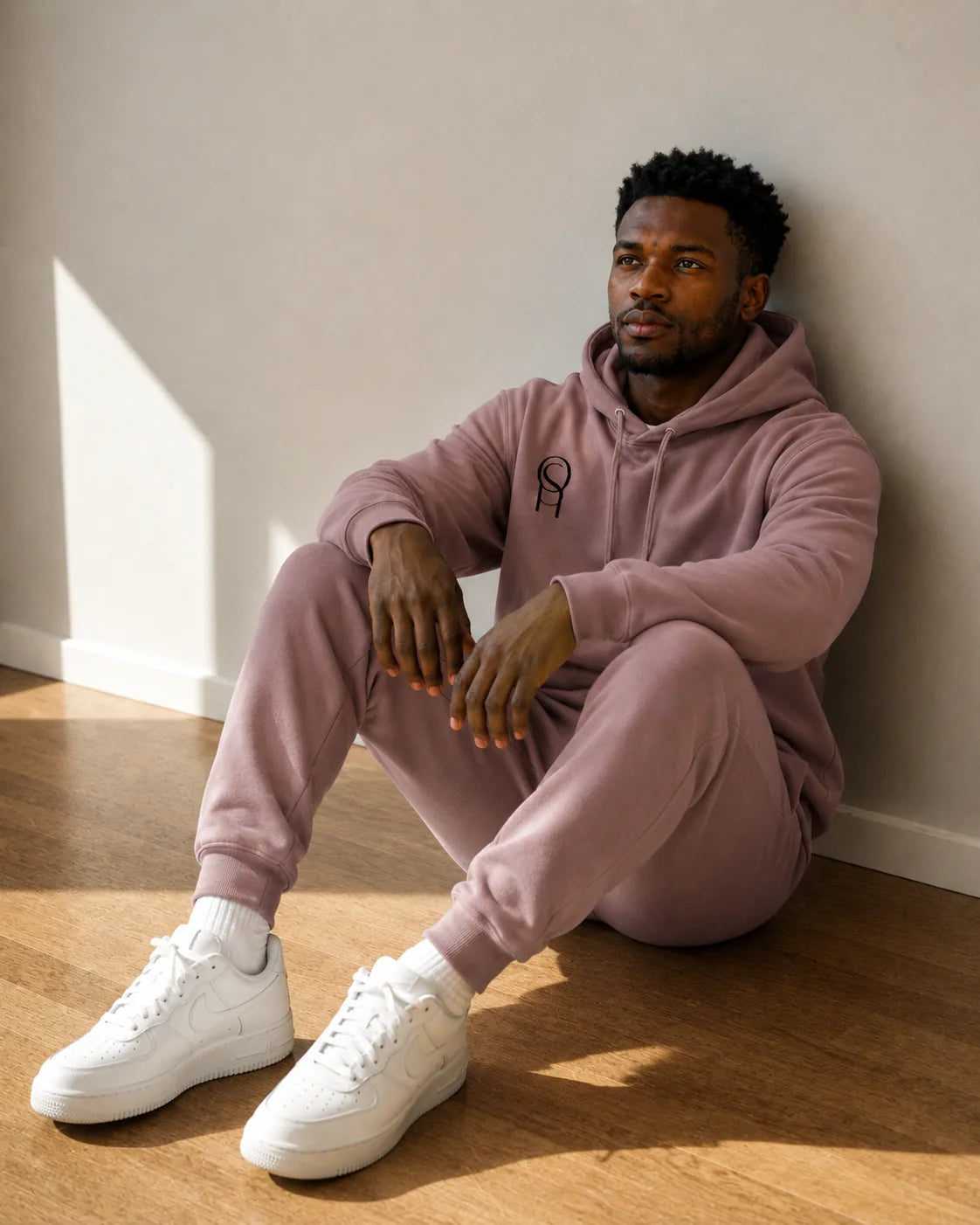 Cotton-blend joggers — worn