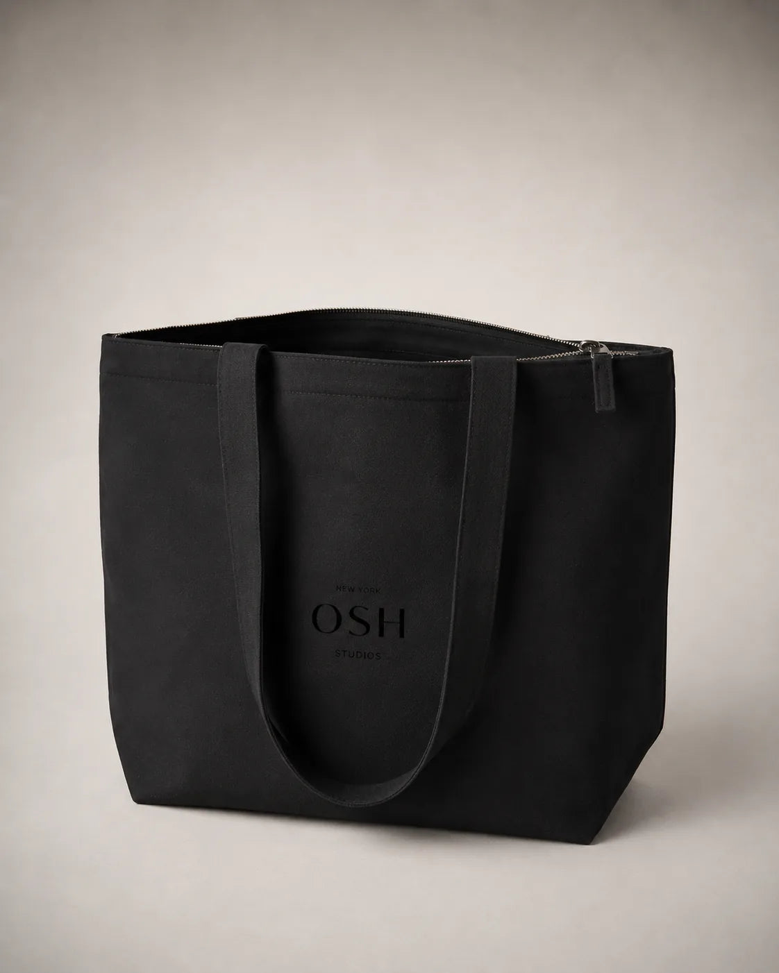 Zippered canvas tote
