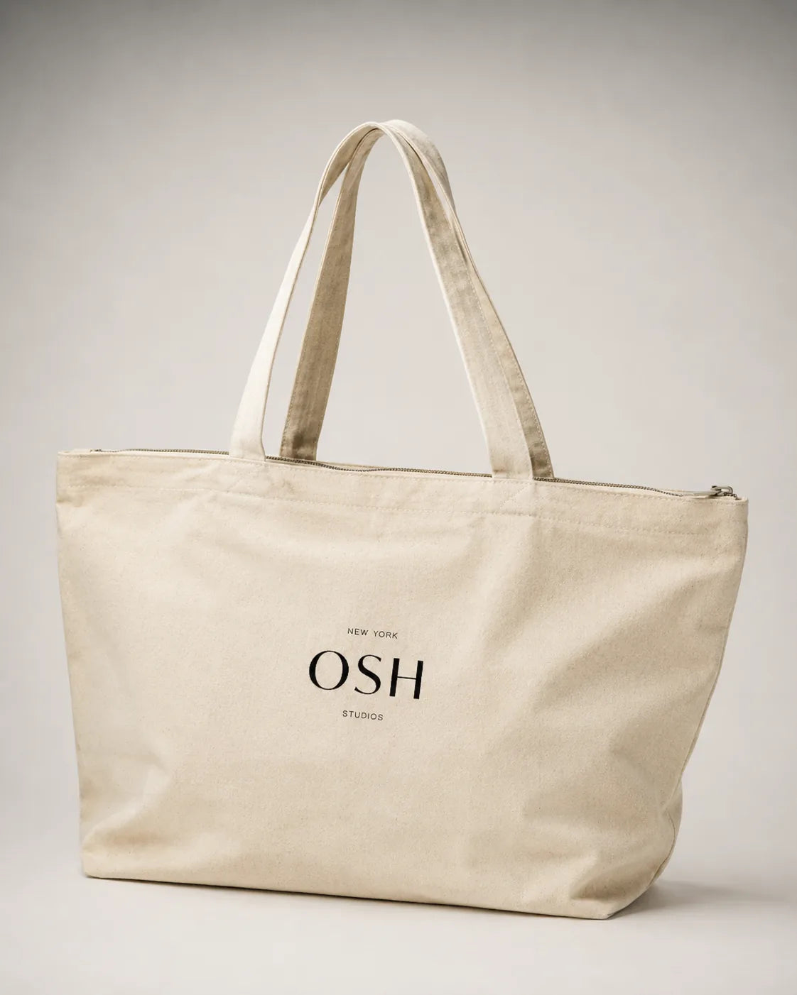 Zippered canvas tote